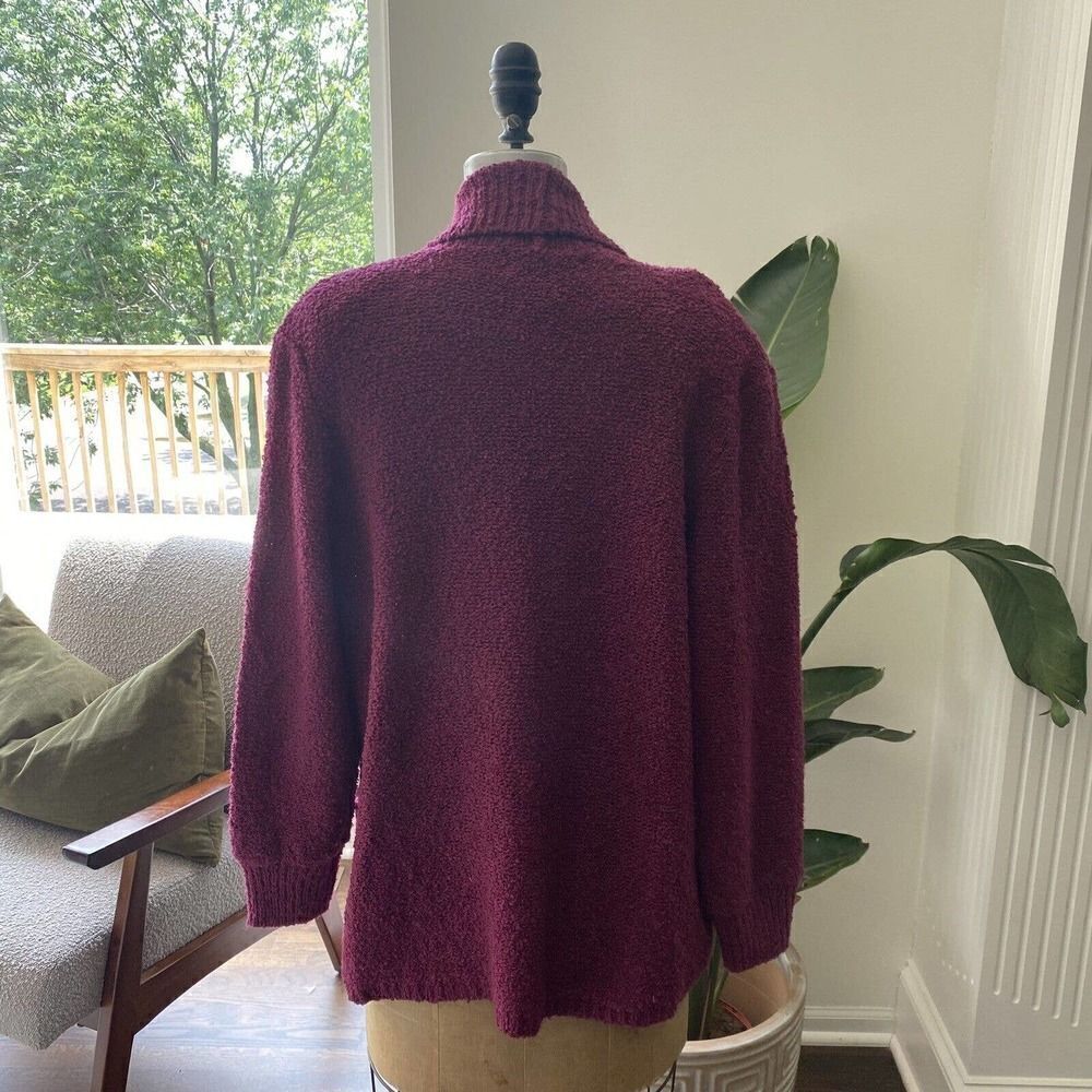 Vintage Le Chois Knit‎ Open Front Cardigan Sweater Boucle Pink Size M - Picture 8 of 11